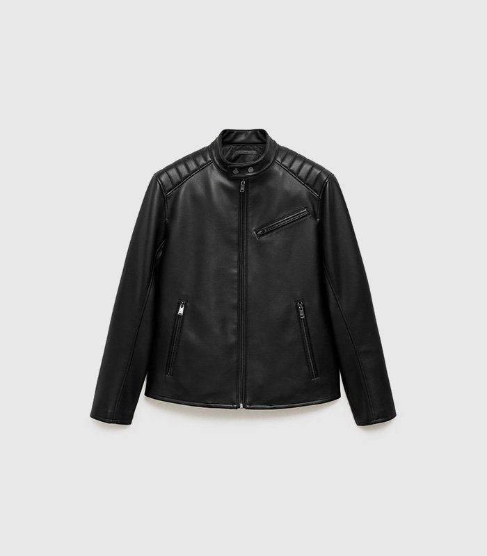 leathereffect-jacket-with-stitching-detail.jpeg Leather-effect jacket with stitching detail - Image 1