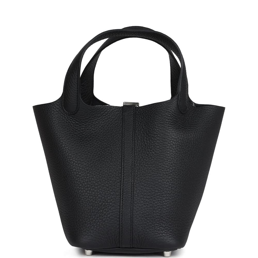 3bfca0d5ce5be0898052dfa563447266.jpg Hermès Picotin Lock 18 Black Clemence Palladium Hardware - Image 1
