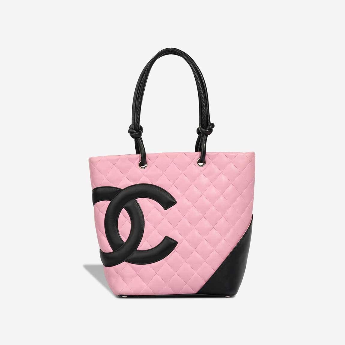 Chanel Cambon Tote Bag Small Lamb Pink / Black - Image 10