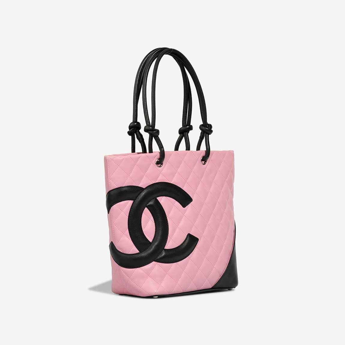 Chanel Cambon Tote Bag Small Lamb Pink / Black - Image 4