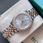 Rolex Lady-Datejust Silver Diamond Dial, Diamond Bezel, Steel & Gold, 279383RBR