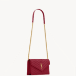 Saint Laurent CASSANDRE envelope chain wallet in lambskin