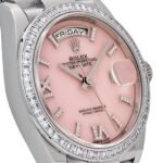 Rolex Day-Date 36 128396TBR Platinum Pink Opal Diamond Dial and Bezel