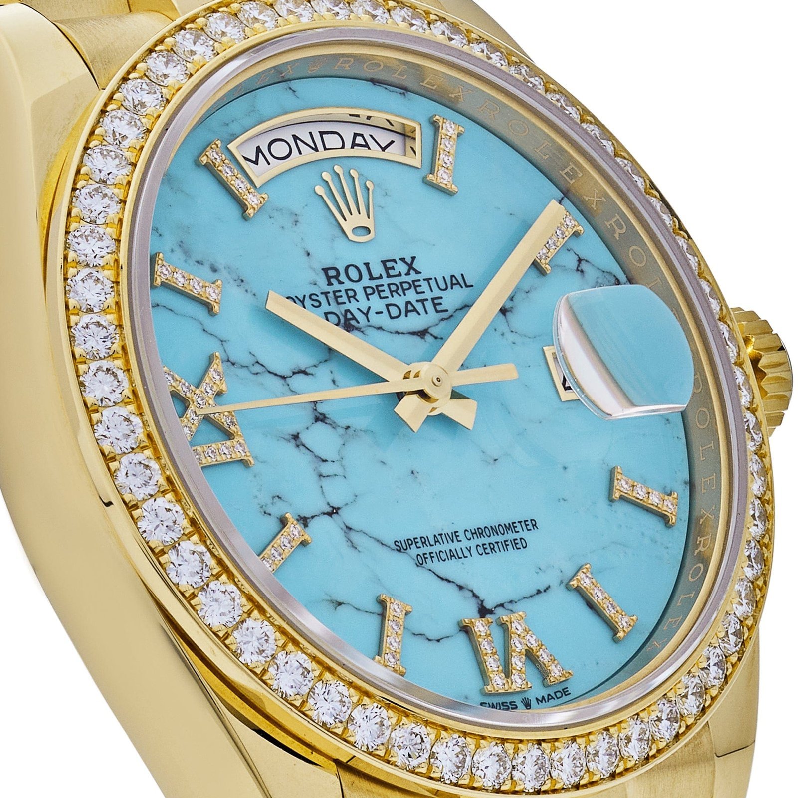 rolex-day-date-36-yellow-gold-diamond-bezel-turquoise-diamond-dial-128348rbr-rolex-40478250959092.jpg Rolex Day-Date 36 128348RBR Yellow Gold Diamond Bezel Turquoise Diamond Dial - Image 1